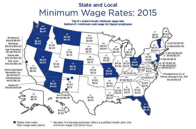 Map of 2015 Minimum Wages