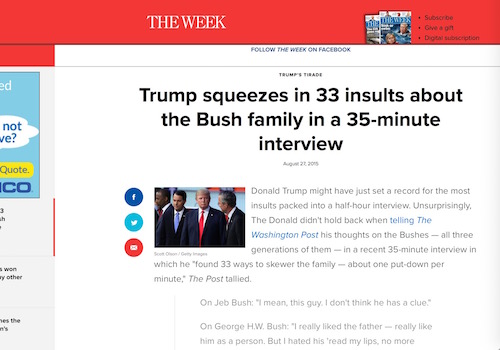 'Trump Squeezes 33 Insults About Bush Family Into 35-Minute Interview'
