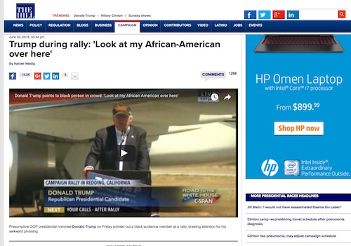 'Trump During Rally: "Look at My African-American Over Here"'