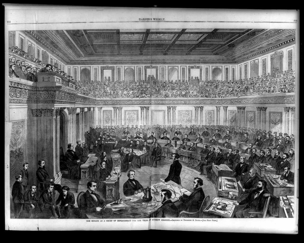 The Impeachment Trial of President Andrew Johnson.  Image Source: wikipedia.org