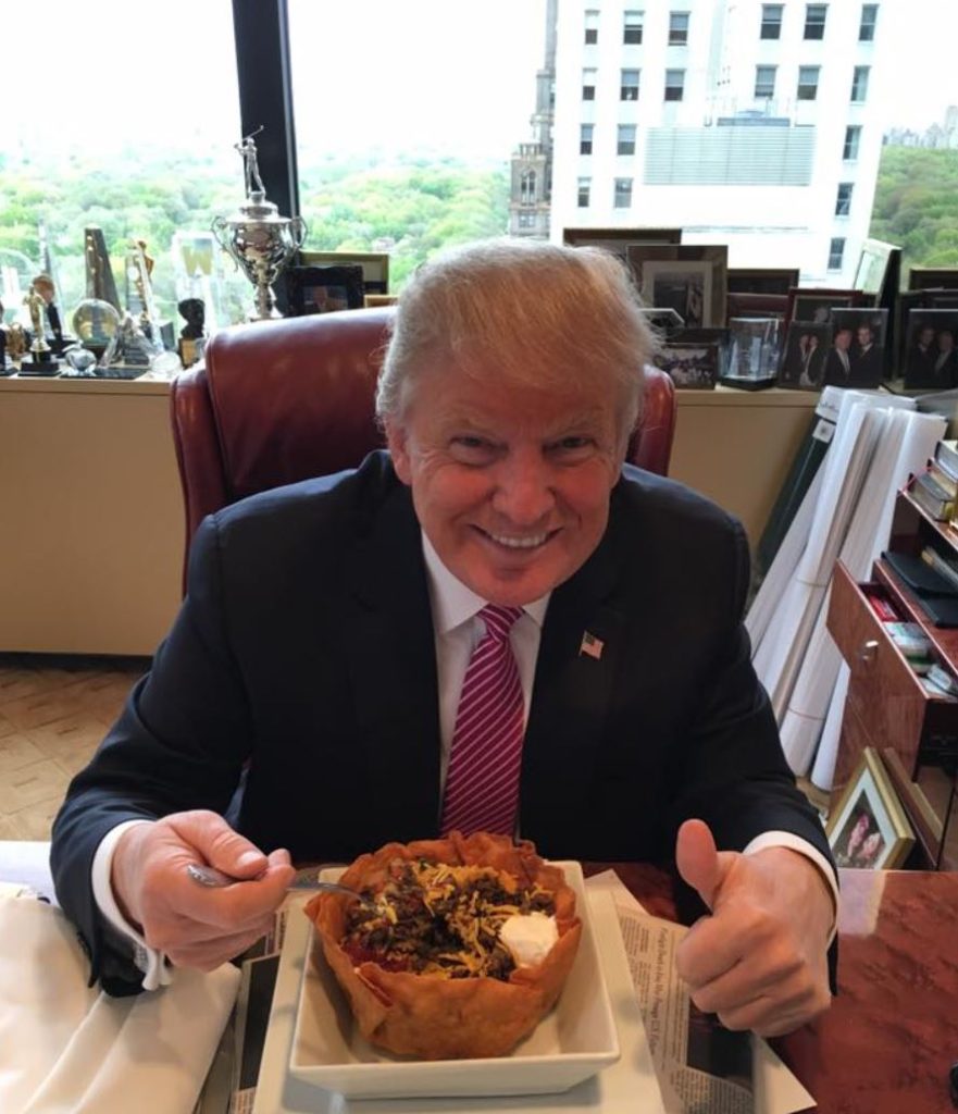 trump eating mexicon food