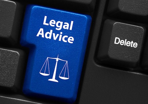 A Legal Advice Button on a Computer Keyboard next to the Delete Key