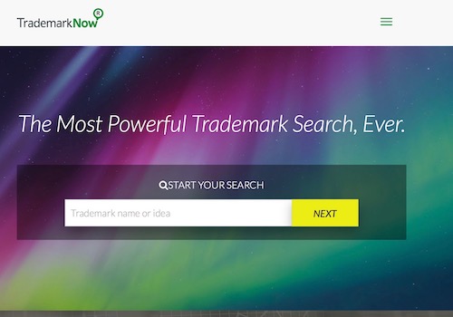 Screenshot of TrademarkNow an AI-powered Trademark Search Engine 