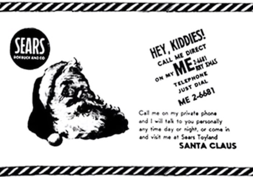 An Old Sears Ad Telling Children to Call NORAD and Track Santa Live
