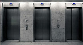 row of elevators