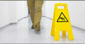 slip and fall wet floor hazard sign