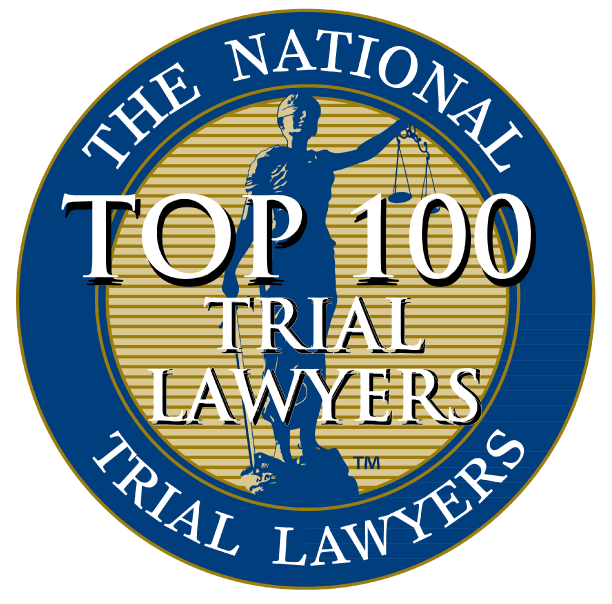 Top 100 Trial Lawyers logo blue gold