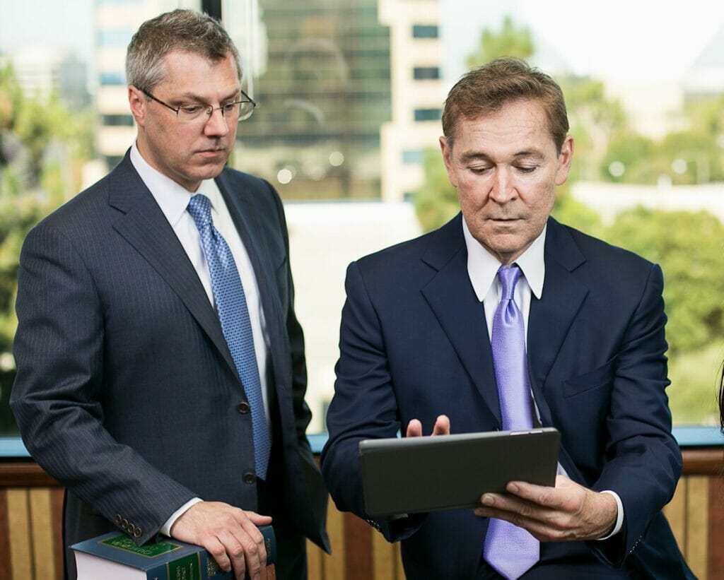 Attorneys reviewing a pedestrian accident case