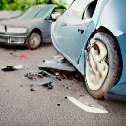 car accident image tire wheel white