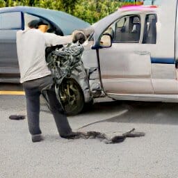 man got in accident roadside