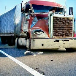 red truck accident image
