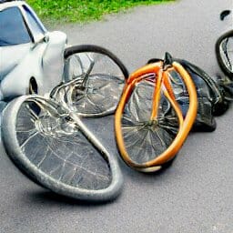 image of bicycle got accident with a car