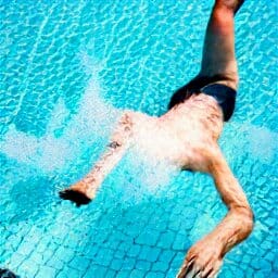 man falling on swimming pool accident