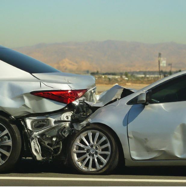 rear end collision riverside california silver cars